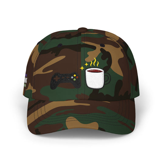 Coffee & Controller Dad Hat | Gamer Dad Cap | Minimal Gaming Embroidered Hat | Cozy Gamer Aesthetic Cap | Casual Gaming Lifestyle Hat