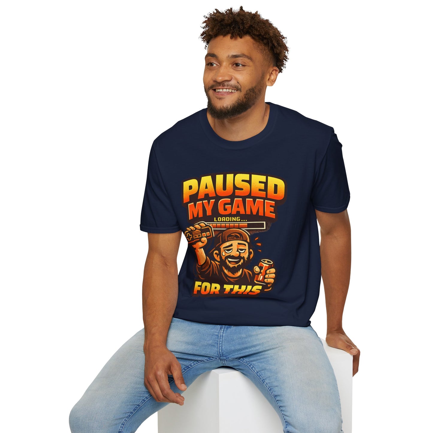 Paused My Game For This Shirt | Funny Gamer Dad T-Shirt | Gaming Father Tee | Retro Gamer Dad Apparel | Dad Gaming Shirt