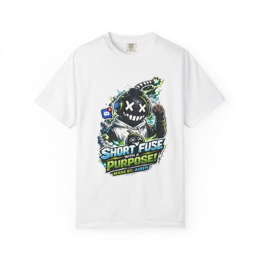 Short Fuse With a Purpose Graphic T-Shirt — Gamer Streetwear Tee "Made by Aiden"