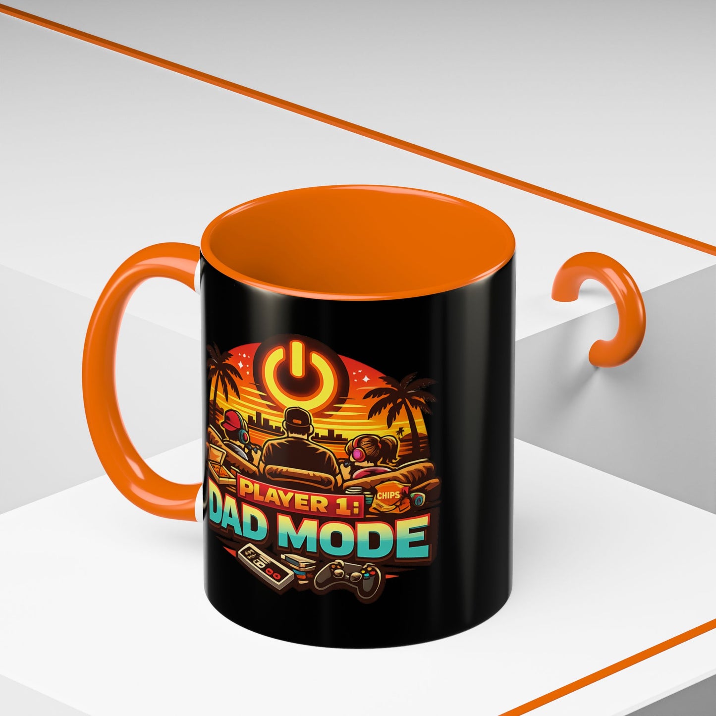 Player 1 Dad Mode Gaming Mug | Gamer Dad Coffee Mug | Retro Gaming Coffee Cup | Funny Gaming Dad Mug | Gamer Lifestyle Drinkware (11/15oz)