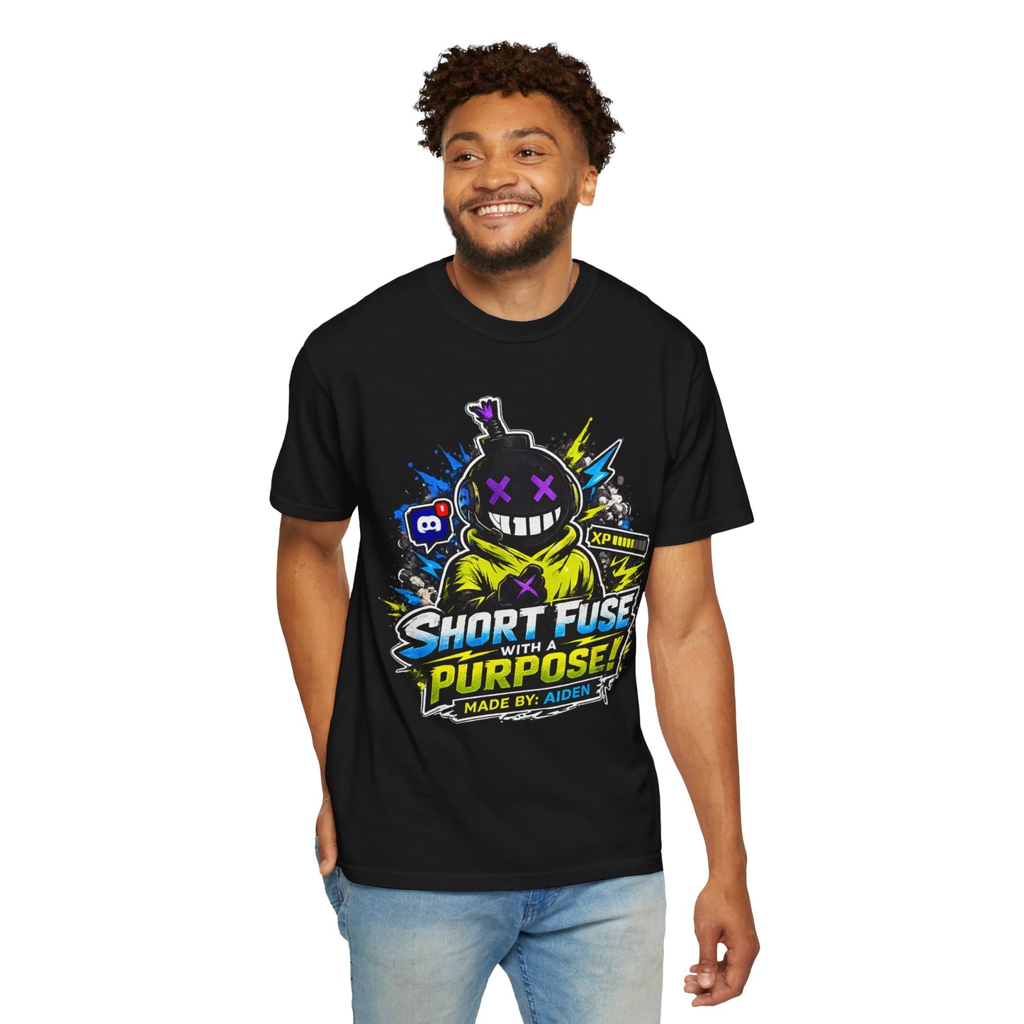 Short Fuse With A Purpose Graphic T-Shirt — Gamer Streetwear Tee