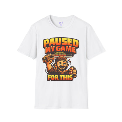 Paused My Game For This Shirt | Funny Gamer Dad T-Shirt | Gaming Father Tee | Retro Gamer Dad Apparel | Dad Gaming Shirt