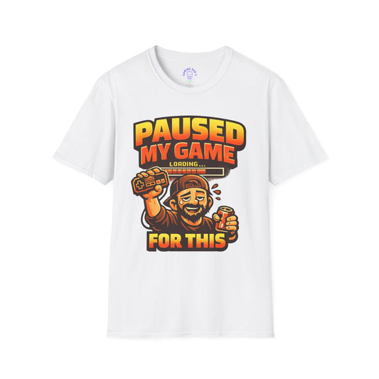 Paused My Game For This Shirt | Funny Gamer Dad T-Shirt | Gaming Father Tee | Retro Gamer Dad Apparel | Dad Gaming Shirt