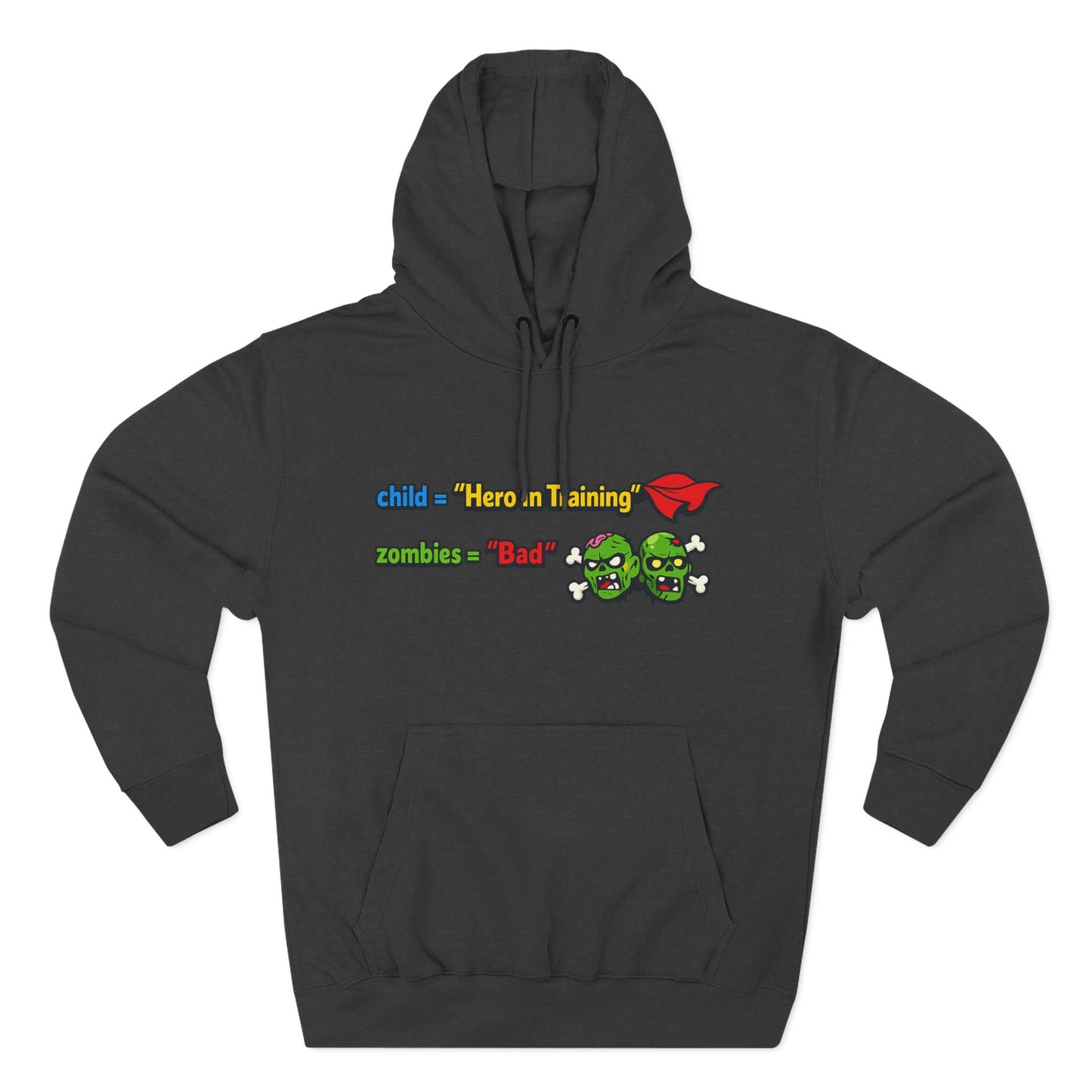 Child = “Hero in Training” Gamer Dad Hoodie | Funny Zombie Dad Gaming Hoodie | Gamer Parent Sweatshirt | Funny Family Gaming Hoodie
