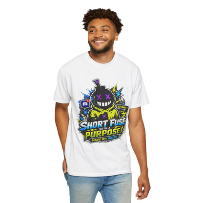 Short Fuse With A Purpose Graphic T-Shirt — Gamer Streetwear Tee
