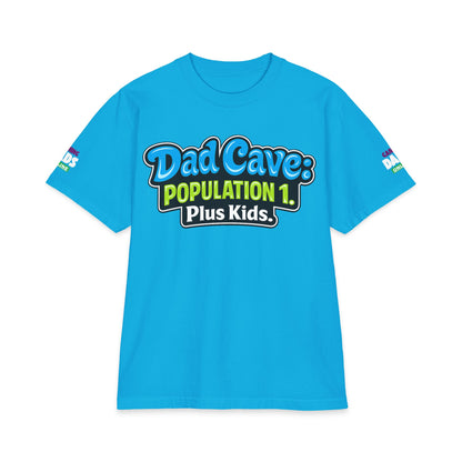 Dad Cave T‑Shirt - "Dad Cave: Population 1. Plus Kids." Funny Father's Day Tee