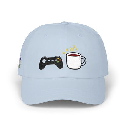 Coffee & Controller Dad Hat | Gamer Dad Cap | Minimal Gaming Embroidered Hat | Cozy Gamer Aesthetic Cap | Casual Gaming Lifestyle Hat