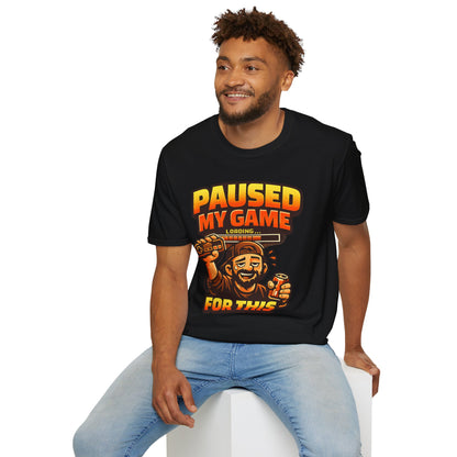 Paused My Game For This Shirt | Funny Gamer Dad T-Shirt | Gaming Father Tee | Retro Gamer Dad Apparel | Dad Gaming Shirt