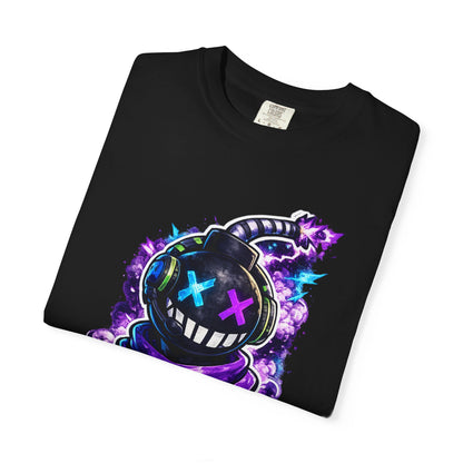 Neon Bomber Character Graphic T-Shirt — Gamer Streetwear Tee "Made by Aiden"
