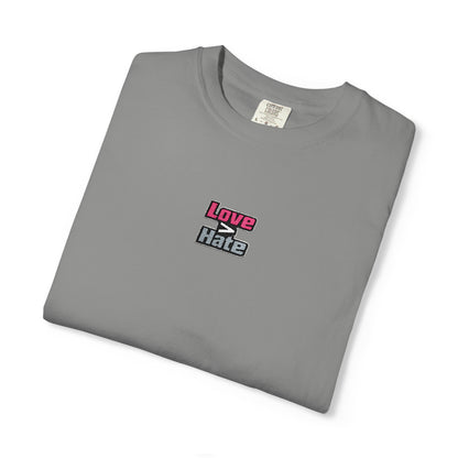 T-Shirt — 'Love Beats Hate' Mini Chest Graphic Tee