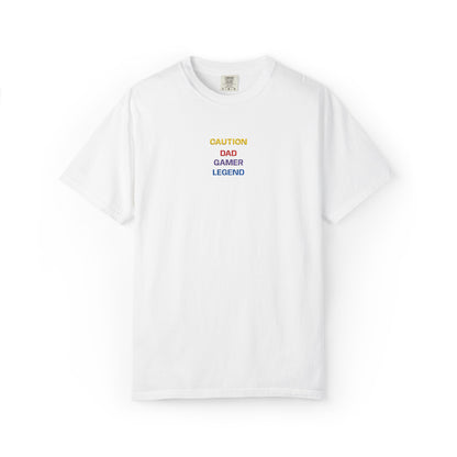 CAUTION DAD GAMER LEGEND Shirt | Retro Gamer Dad T-Shirt | Funny Gaming Father Tee | Minimalist Gaming Shirt | Gift for Gamer Dad