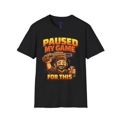Paused My Game For This Shirt | Funny Gamer Dad T-Shirt | Gaming Father Tee | Retro Gamer Dad Apparel | Dad Gaming Shirt