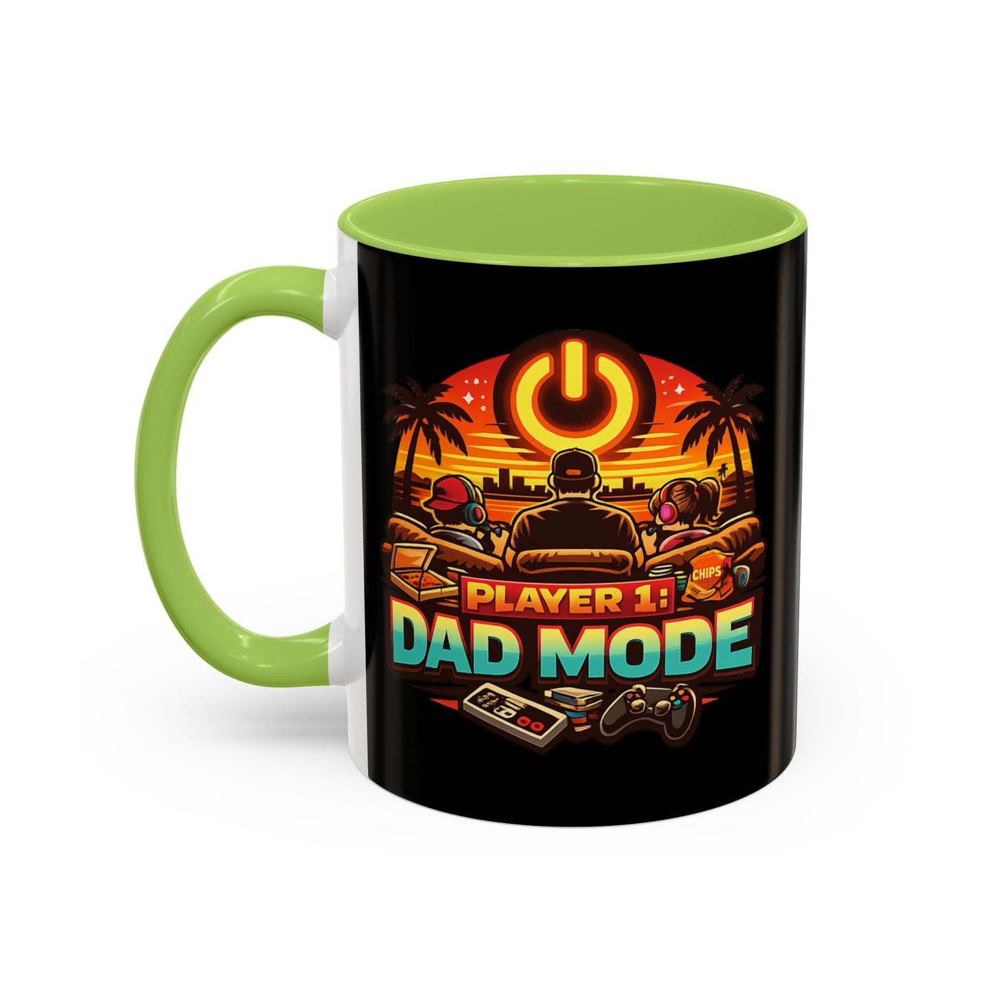 Player 1 Dad Mode Gaming Mug | Gamer Dad Coffee Mug | Retro Gaming Coffee Cup | Funny Gaming Dad Mug | Gamer Lifestyle Drinkware (11/15oz)