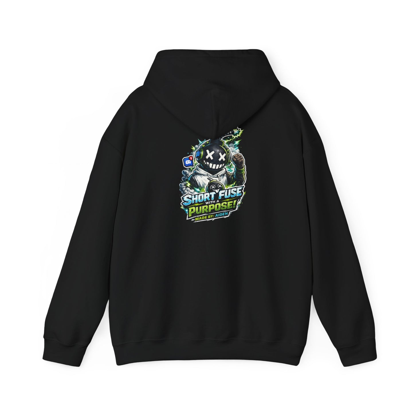Young Legends Graphic Hoodie — Short Fuse Purpose Backprint "Created by Aiden