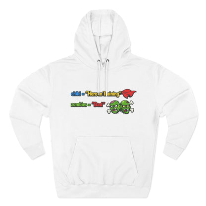 Child = “Hero in Training” Gamer Dad Hoodie | Funny Zombie Dad Gaming Hoodie | Gamer Parent Sweatshirt | Funny Family Gaming Hoodie