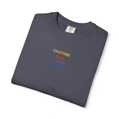 CAUTION DAD GAMER LEGEND Shirt | Retro Gamer Dad T-Shirt | Funny Gaming Father Tee | Minimalist Gaming Shirt | Gift for Gamer Dad
