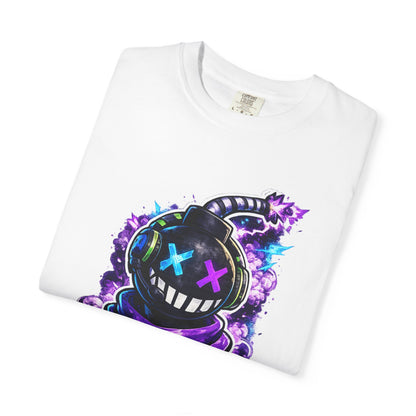 Neon Bomber Character Graphic T-Shirt — Gamer Streetwear Tee "Made by Aiden"