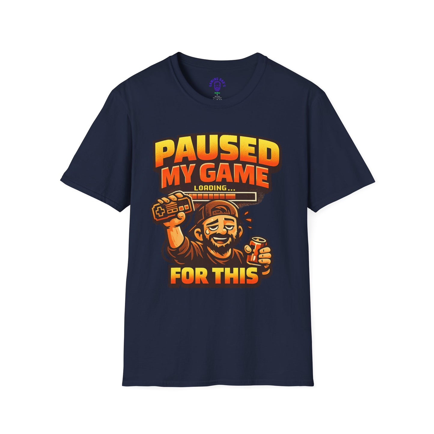 Paused My Game For This Shirt | Funny Gamer Dad T-Shirt | Gaming Father Tee | Retro Gamer Dad Apparel | Dad Gaming Shirt