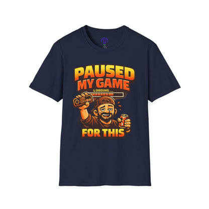 Paused My Game For This Shirt | Funny Gamer Dad T-Shirt | Gaming Father Tee | Retro Gamer Dad Apparel | Dad Gaming Shirt