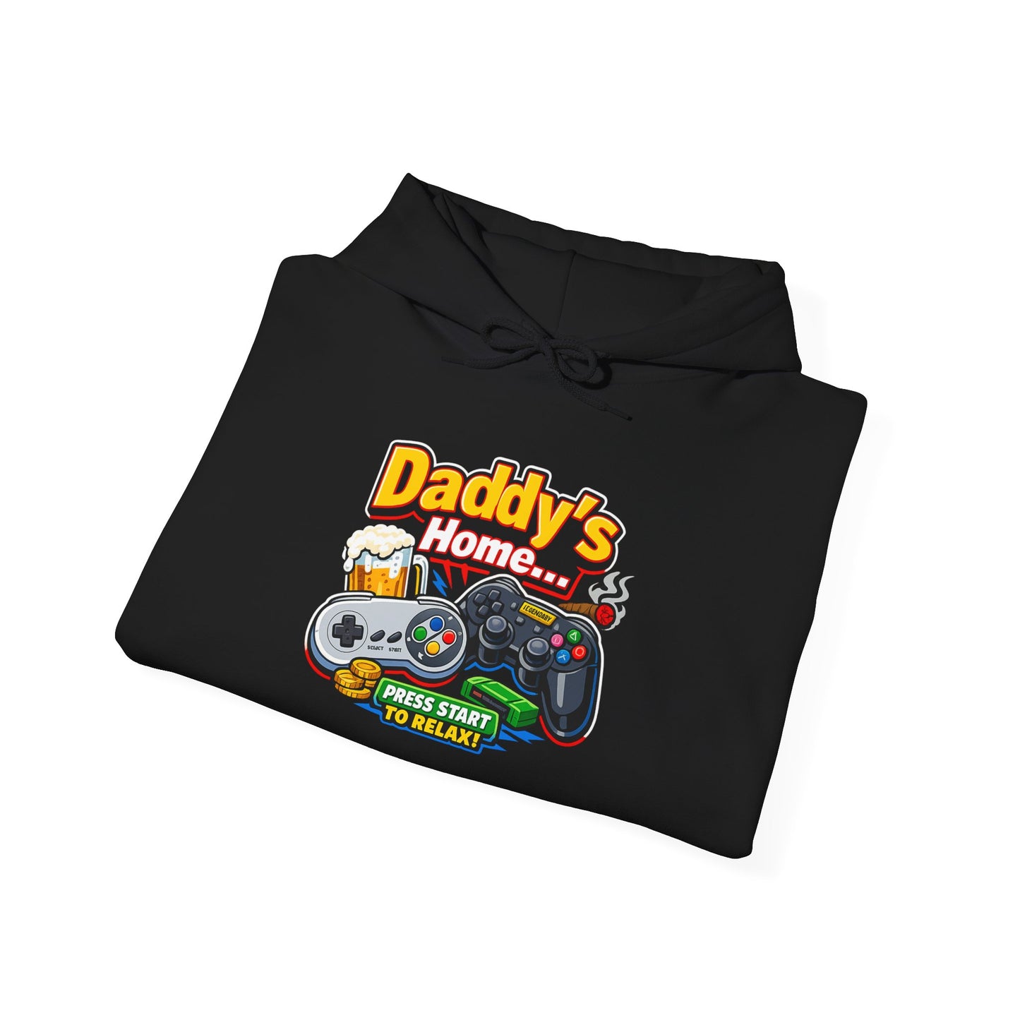 Hoodie — "Daddy's Game Room" Retro Controller Hooded Sweatshirt