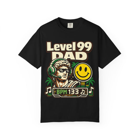 Level 99 Dad Shirt | Retro Gamer Dad T-Shirt | EDM Gaming Streetwear Tee | Funny Gaming Father Shirt | Vaporwave Gamer Apparel