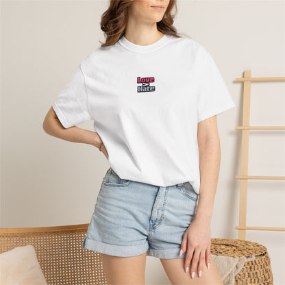 T-Shirt — 'Love Beats Hate' Mini Chest Graphic Tee