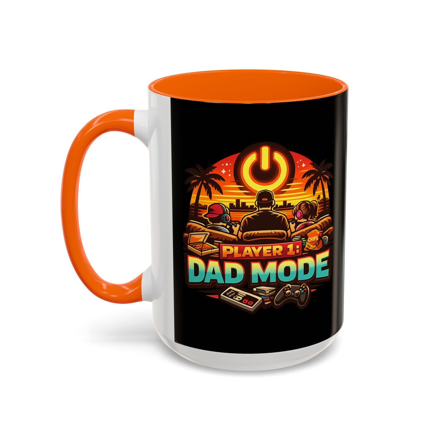 Player 1 Dad Mode Gaming Mug | Gamer Dad Coffee Mug | Retro Gaming Coffee Cup | Funny Gaming Dad Mug | Gamer Lifestyle Drinkware (11/15oz)