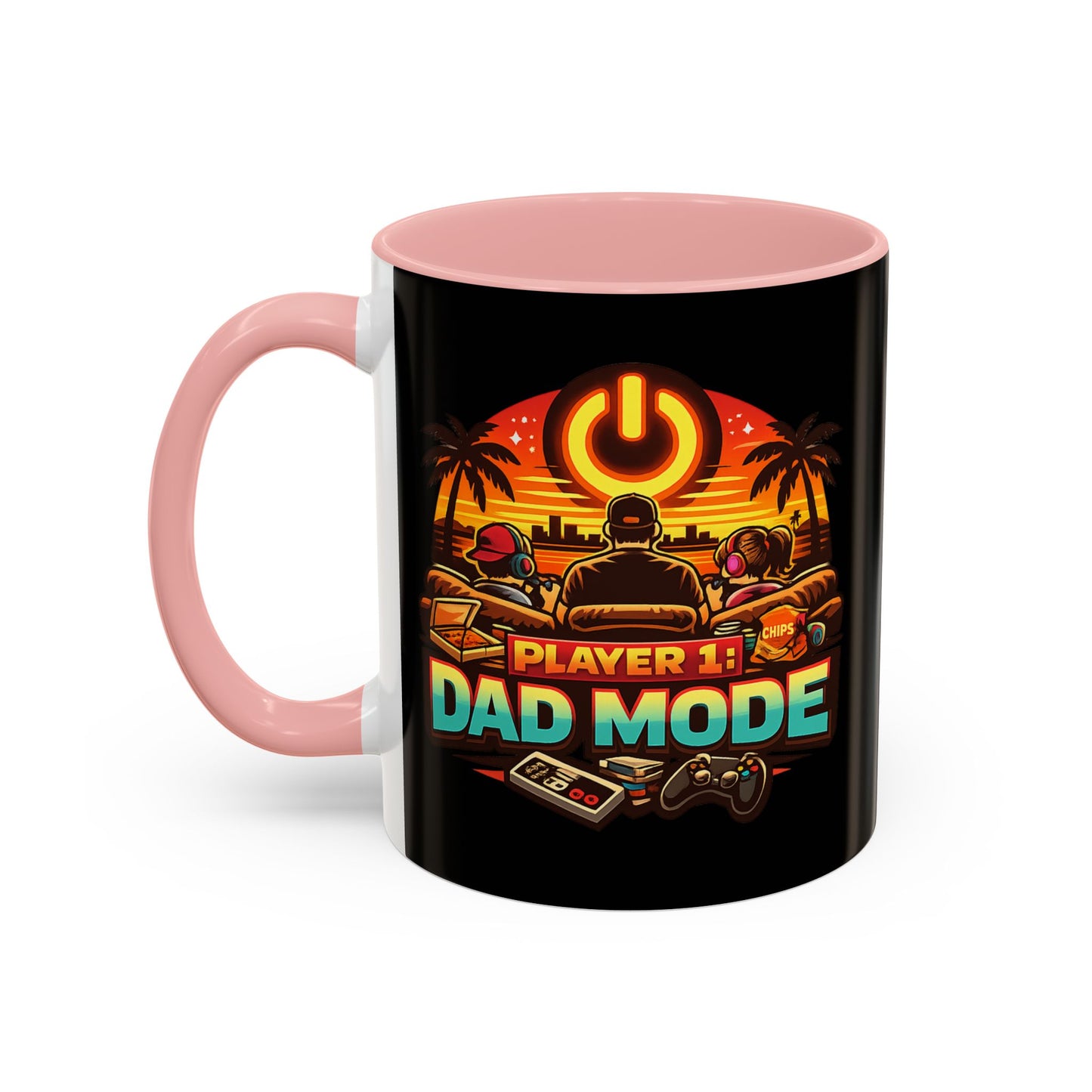Player 1 Dad Mode Gaming Mug | Gamer Dad Coffee Mug | Retro Gaming Coffee Cup | Funny Gaming Dad Mug | Gamer Lifestyle Drinkware (11/15oz)