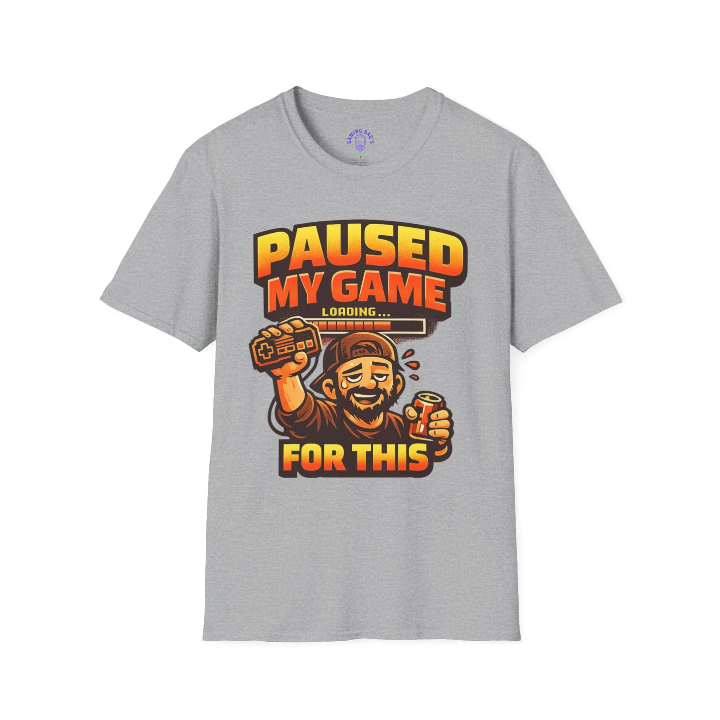 Paused My Game For This Shirt | Funny Gamer Dad T-Shirt | Gaming Father Tee | Retro Gamer Dad Apparel | Dad Gaming Shirt