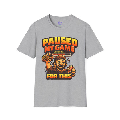 Paused My Game For This Shirt | Funny Gamer Dad T-Shirt | Gaming Father Tee | Retro Gamer Dad Apparel | Dad Gaming Shirt