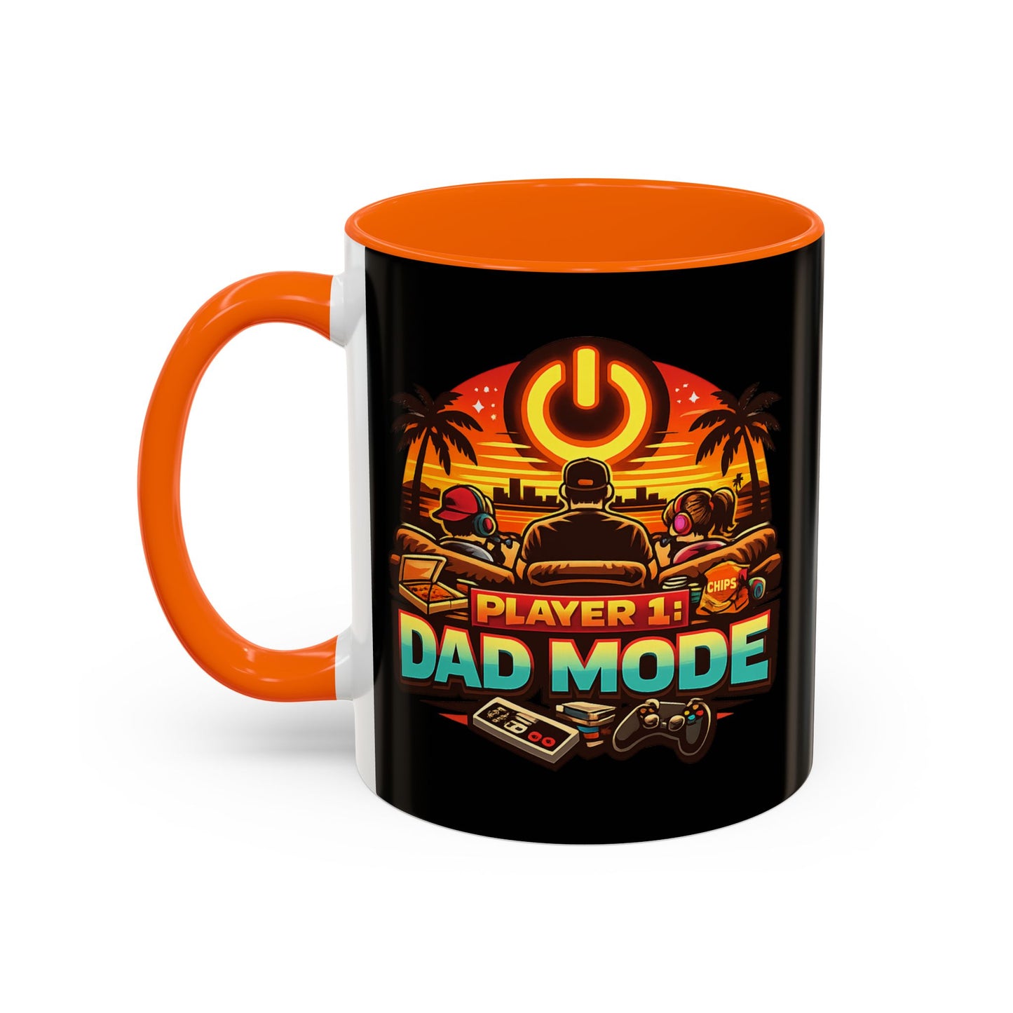 Player 1 Dad Mode Gaming Mug | Gamer Dad Coffee Mug | Retro Gaming Coffee Cup | Funny Gaming Dad Mug | Gamer Lifestyle Drinkware (11/15oz)