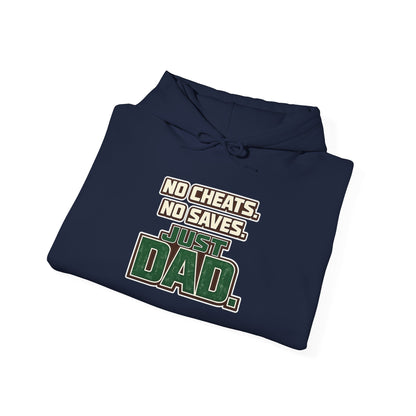 Dad Gamer Hoodie - "No Cheats, No Saves, Just Dad" Gaming Dad Pullover