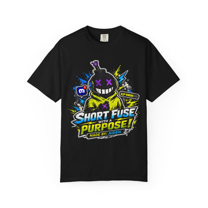 Short Fuse With A Purpose Graphic T-Shirt — Gamer Streetwear Tee