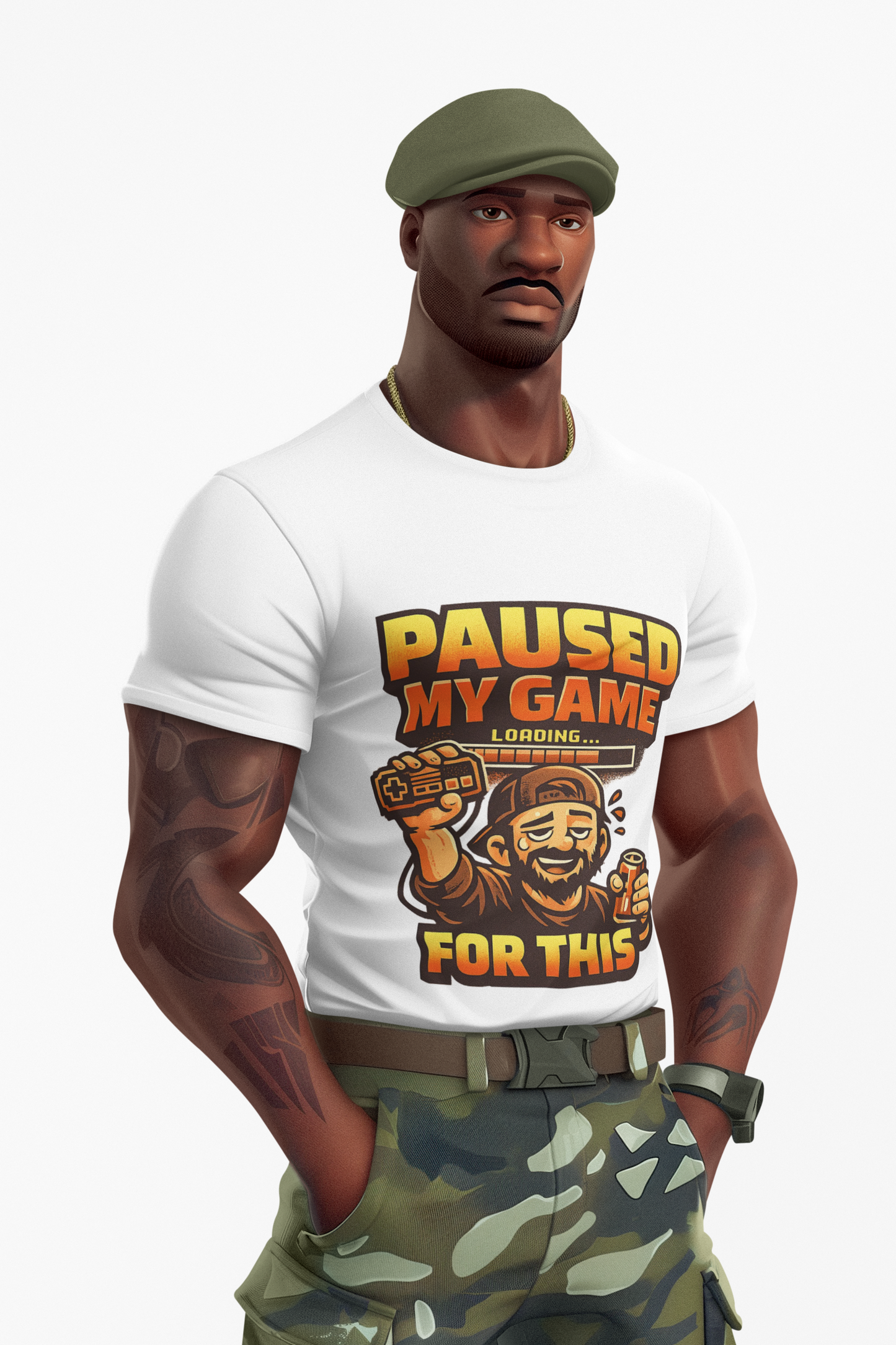 Paused My Game For This Shirt | Funny Gamer Dad T-Shirt | Gaming Father Tee | Retro Gamer Dad Apparel | Dad Gaming Shirt
