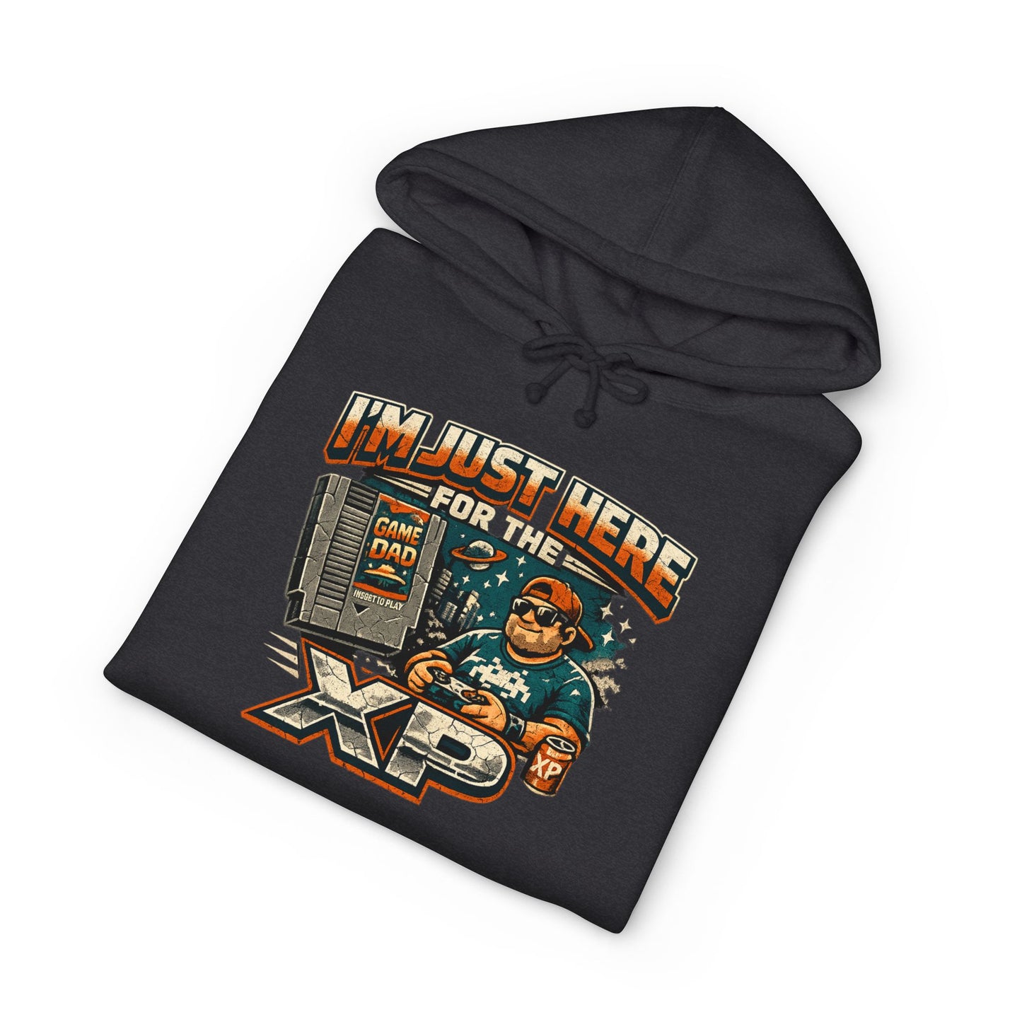 Gamer 'I'm Just Here for XP' Hoodie - Retro Arcade Gaming Sweatshirt