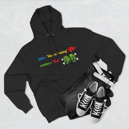 Child = “Hero in Training” Gamer Dad Hoodie | Funny Zombie Dad Gaming Hoodie | Gamer Parent Sweatshirt | Funny Family Gaming Hoodie