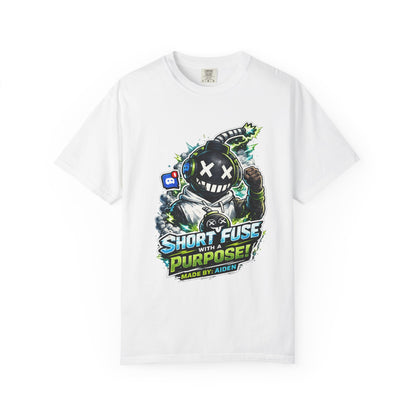 Short Fuse With a Purpose Graphic T-Shirt — Gamer Streetwear Tee "Made by Aiden"