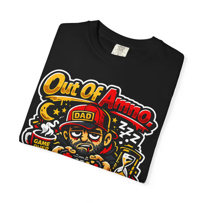 Dad Tee "Out of Ammo, Out of Sleep" | Gamer Tee