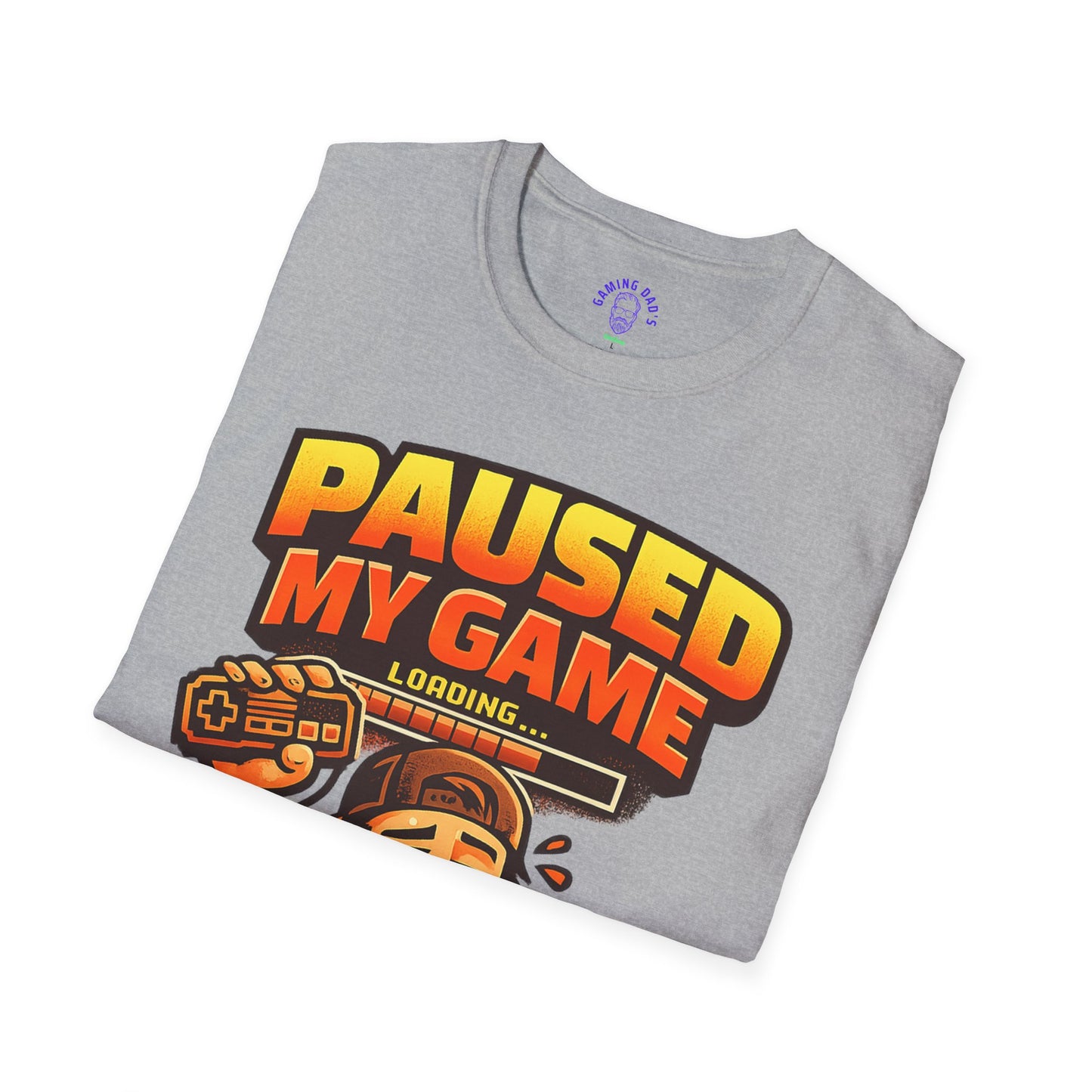 Paused My Game For This Shirt | Funny Gamer Dad T-Shirt | Gaming Father Tee | Retro Gamer Dad Apparel | Dad Gaming Shirt