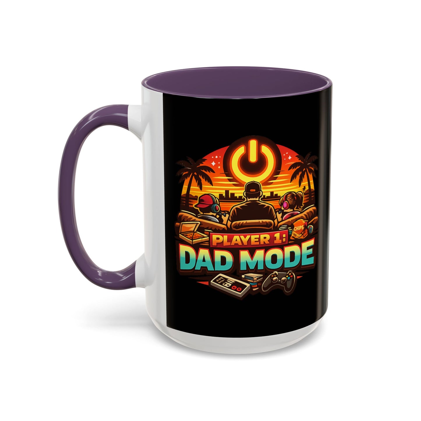 Player 1 Dad Mode Gaming Mug | Gamer Dad Coffee Mug | Retro Gaming Coffee Cup | Funny Gaming Dad Mug | Gamer Lifestyle Drinkware (11/15oz)