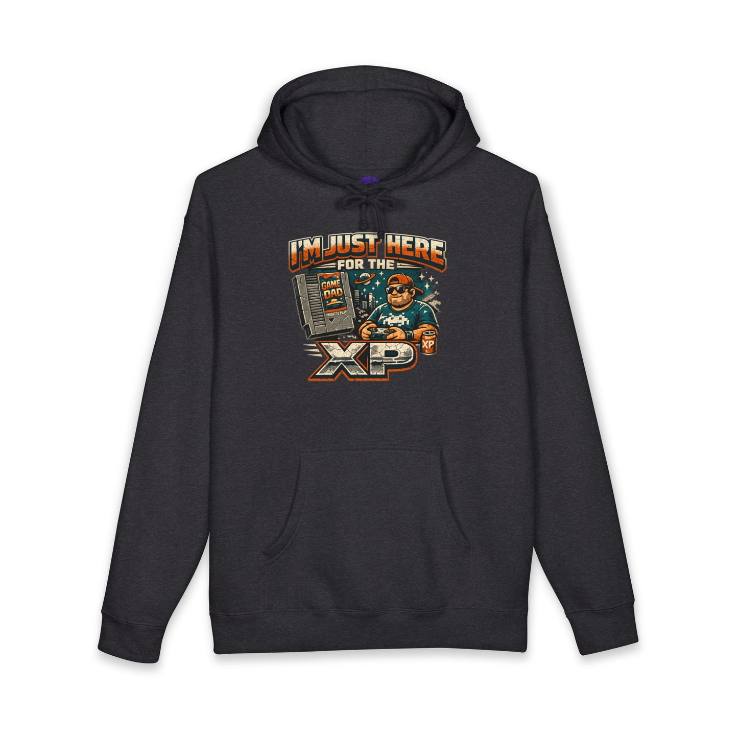 Gamer 'I'm Just Here for XP' Hoodie - Retro Arcade Gaming Sweatshirt