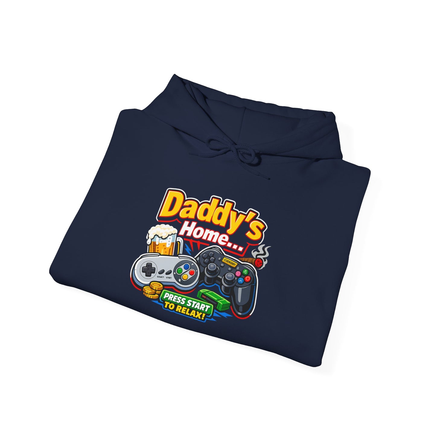 Hoodie — "Daddy's Game Room" Retro Controller Hooded Sweatshirt