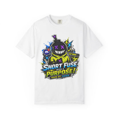 Short Fuse With A Purpose Graphic T-Shirt — Gamer Streetwear Tee