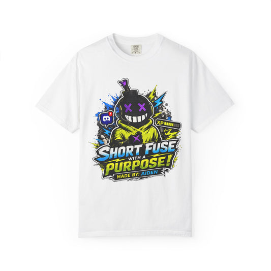 Short Fuse With A Purpose Graphic T-Shirt — Gamer Streetwear Tee