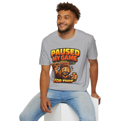 Paused My Game For This Shirt | Funny Gamer Dad T-Shirt | Gaming Father Tee | Retro Gamer Dad Apparel | Dad Gaming Shirt