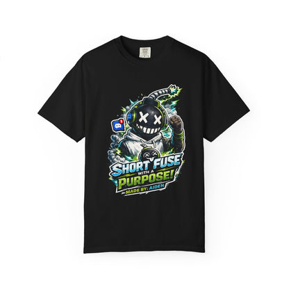 Short Fuse With a Purpose Graphic T-Shirt — Gamer Streetwear Tee "Made by Aiden"
