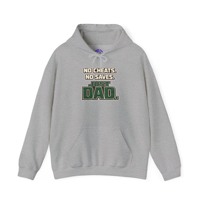 Dad Gamer Hoodie - "No Cheats, No Saves, Just Dad" Gaming Dad Pullover