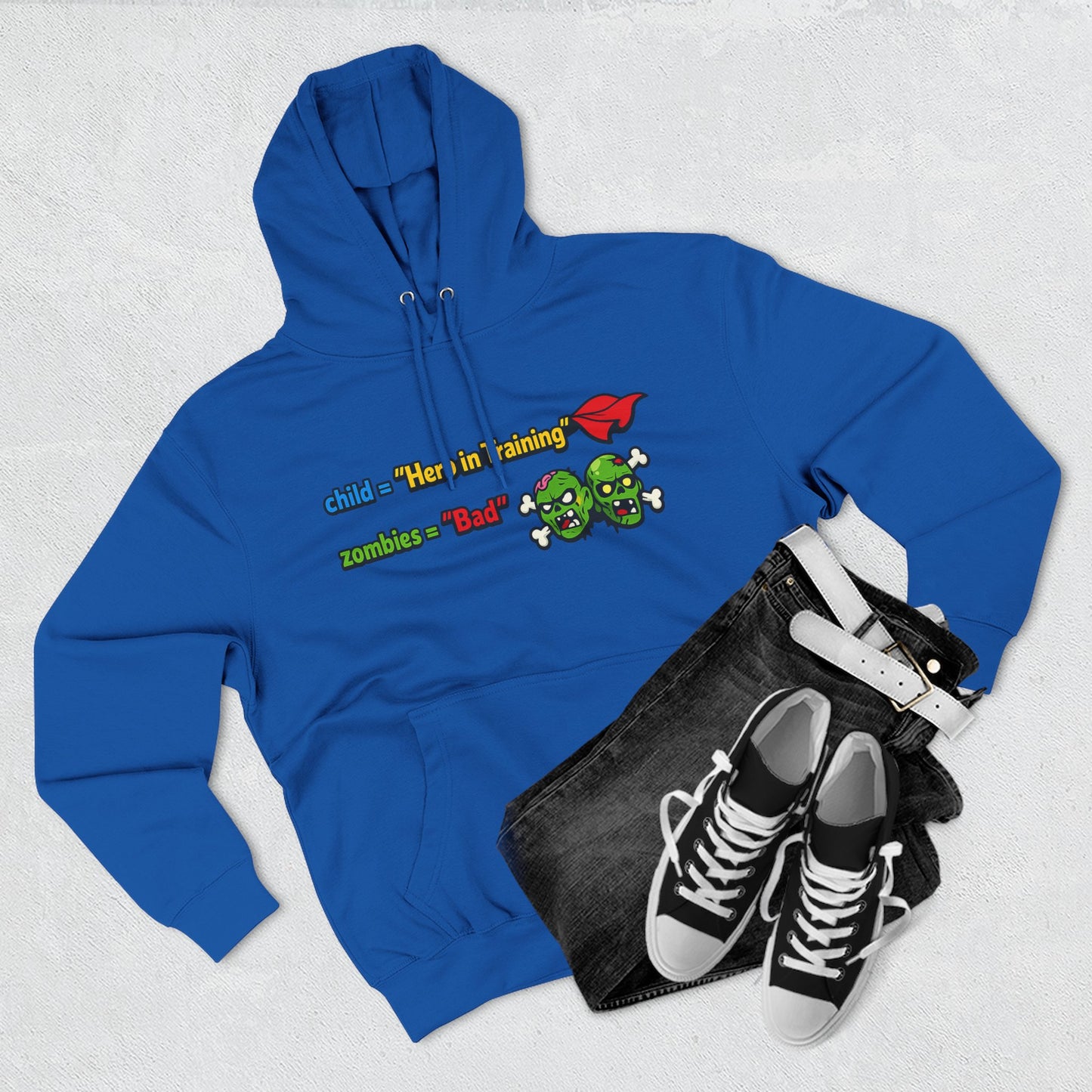 Child = “Hero in Training” Gamer Dad Hoodie | Funny Zombie Dad Gaming Hoodie | Gamer Parent Sweatshirt | Funny Family Gaming Hoodie