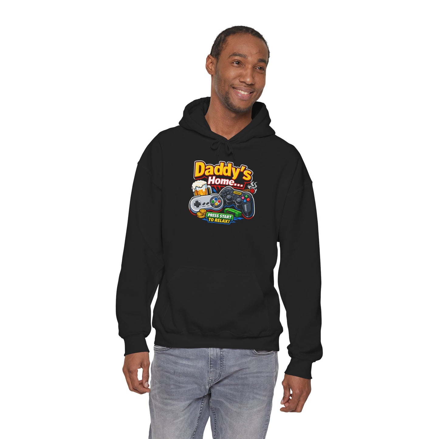 Hoodie — "Daddy's Game Room" Retro Controller Hooded Sweatshirt