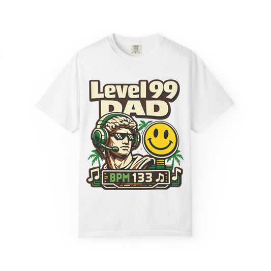 Level 99 Dad Shirt | Retro Gamer Dad T-Shirt | EDM Gaming Streetwear Tee | Funny Gaming Father Shirt | Vaporwave Gamer Apparel